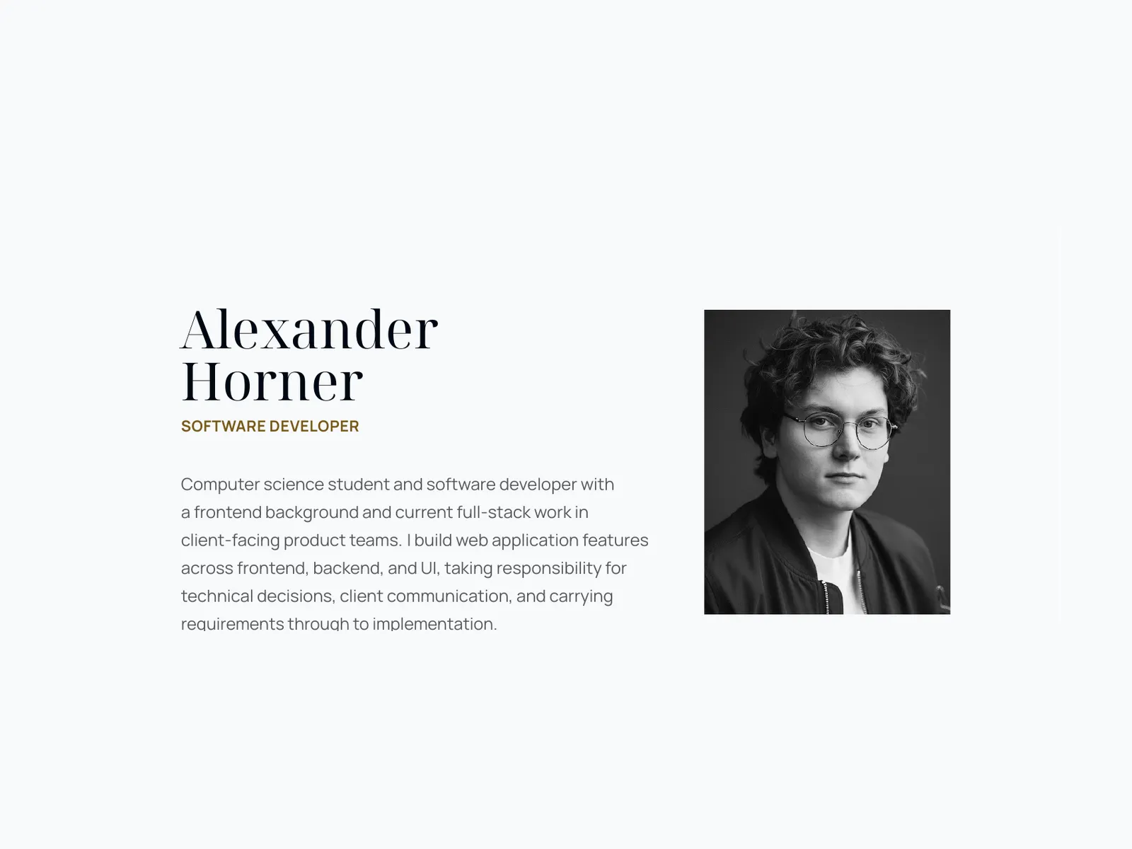 Resume design using the same visual direction as the portfolio